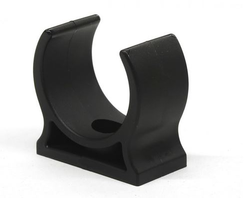 Kunststof veerklem K6 zwart, met gat M4