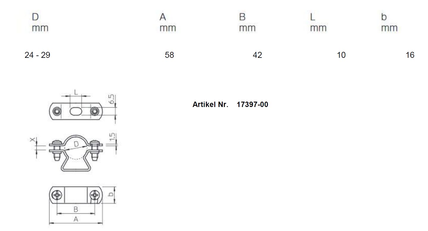 Beugel H14 roestvrij staal V4A (Serie 23 LED) 