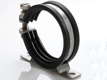 Beugel staal galv. H6 w. Rubber flens -> boroglas