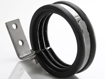Houder H12 w. Rubber huls (zwart) voor borosilicaatglas